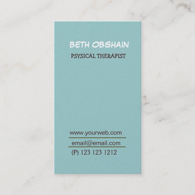 Cartão De Visita Azul na moda original legal mínimo profissional da (Frente)