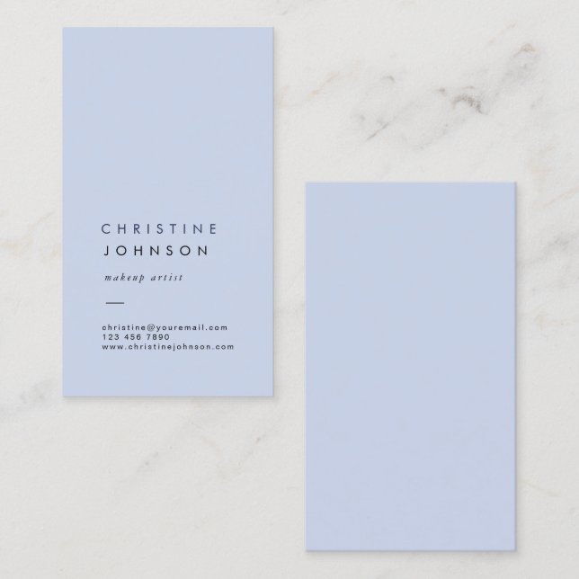 Cartão De Visita azul pastel (Frente/Verso)