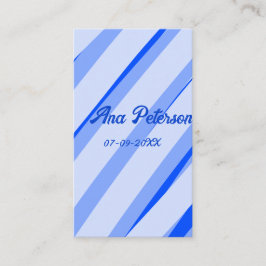 Cartão De Visita Azul pastel adicionar nome data boho retro padrão 