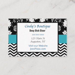 Cartão de visita Azul, Preto e Branco