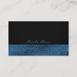 Cartão De Visita Azul & Preto Moderno Glam Sequins Elegante Chic