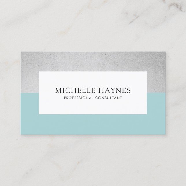 Cartão De Visita Azul profissional minimalista luxo moderno (Frente)