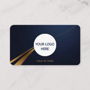 Cartão De Visita Azul Profundo e Dourado totalmente personalizável