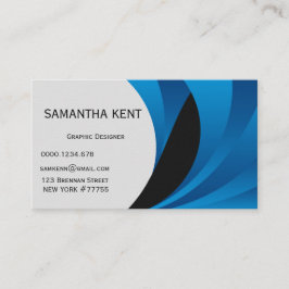 Cartão De Visita Azul-quic moderno e branco
