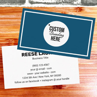 Cartão de visita azul simples