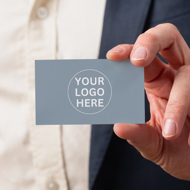 Cartão De Visita Azul Simples Limpo, Dusty Professional (Criador carregado)