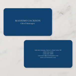 Cartão De Visita Azul Simples Minimalista Moderno Profissional