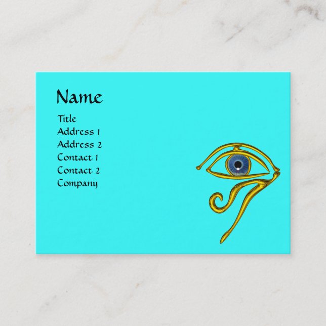 Cartão De Visita AZUL TALISMAN, preto e branco, amarelo (Frente)