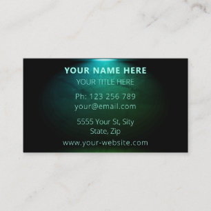 Cartão de visita Azul Teal Preto Sob Destaque