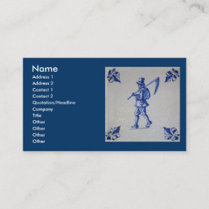 Cartão De Visita Azulejo azul de Delft - modelo