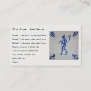 Cartão De Visita Azulejo Azul Delft - Modelo