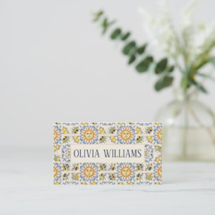 Cartão De Visita Azulejo de Limão Mediterrâneo Design Italiano Cost
