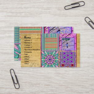 Cartão De Visita Azulejos Azulejos Geométricos com Pássaro da Paz