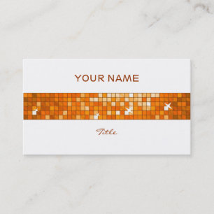 Cartão De Visita Azulejos Disco azulejo cor de laranja esbranquiça