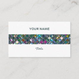 Cartão De Visita Azulejos Glitz 2 impressão de stripe branco multic