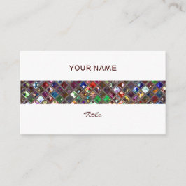 Cartão De Visita Azulejos Glitz impressão stripe multicolorido bran
