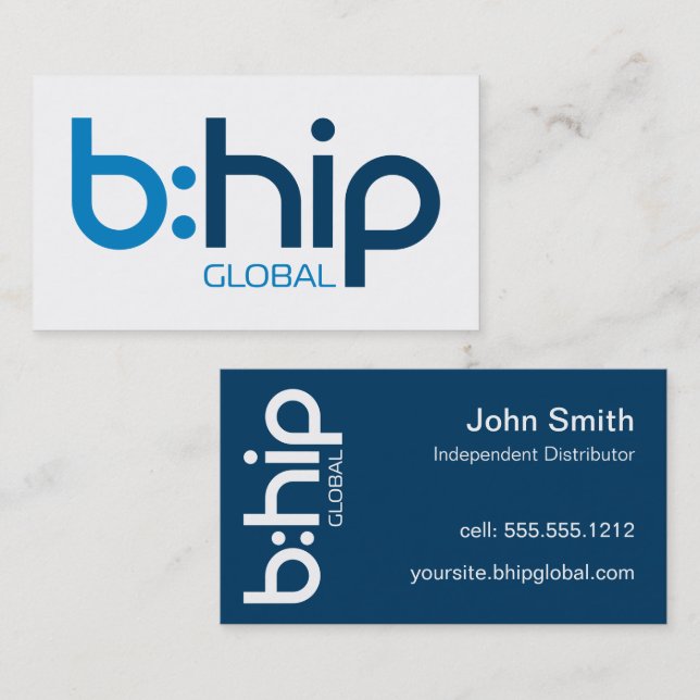 Cartão De Visita b:HIP Distributor Business Card Blue (Frente/Verso)