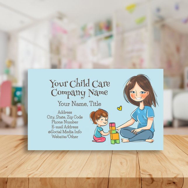 Cartão De Visita Babá Babysitter Mulher que cuida das crianças (daycare child care business card)