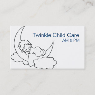Cartão De Visita Babá de Cuidados Infantis Noite PM Babysitter Bab