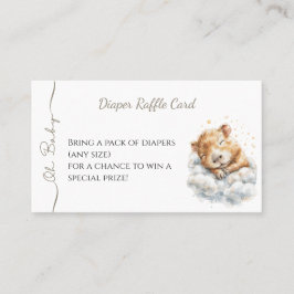 Cartão De Visita Baby Boy Shower • Diaper Raffle Card • Capybara
