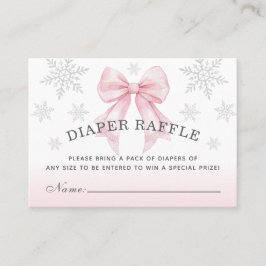 Cartão De Visita Baby It’s Cold Outside Pink Bow Diaper Raffle