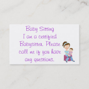 Cartão De Visita baby-sitter