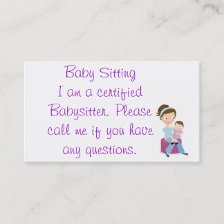 Cartão De Visita baby-sitter