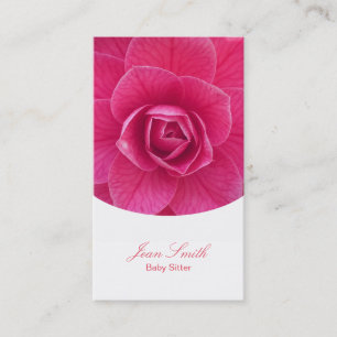 Cartão De Visita Baby-sitter de bebê floral cor-de-rosa elegante