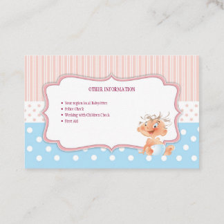 Cartão De Visita Baby sitters, Business card 