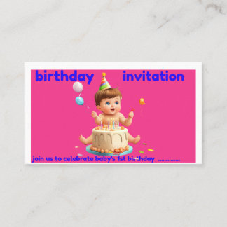 Cartão De Visita baby's 1st birthday invitation car