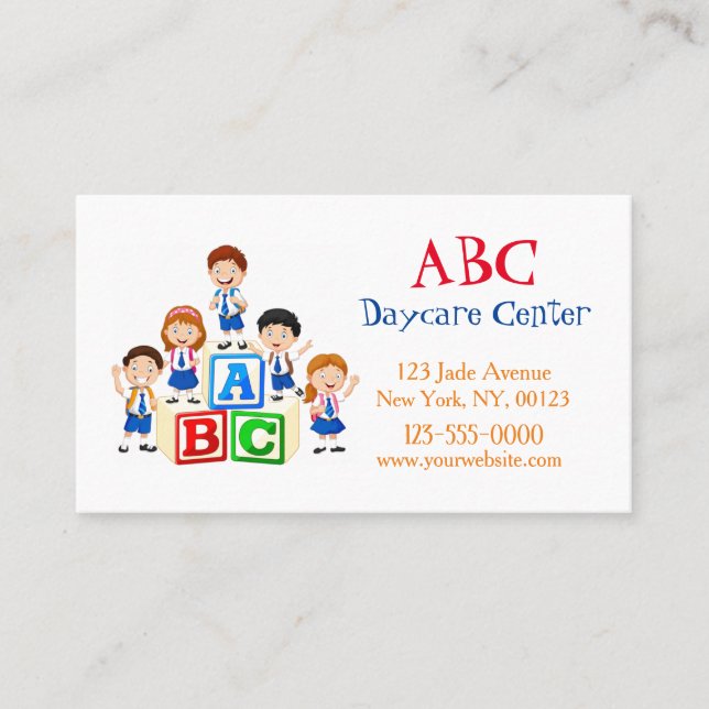Cartão De Visita Babysitter de creche infantil (Frente)