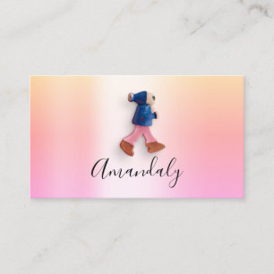 Cartão De Visita Babysitter Nanny Daycare Feet Pastels Cute