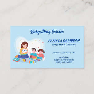Cartão De Visita Babysitter Professional Business Nanny Chilcare