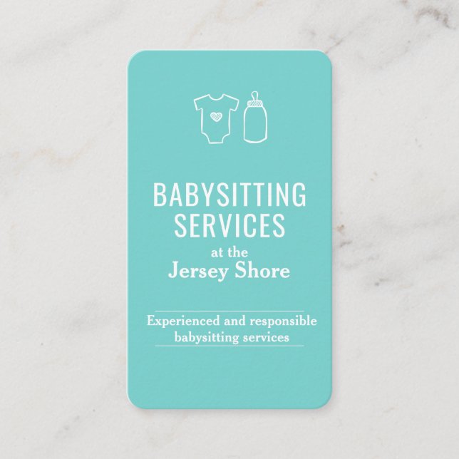 Cartão De Visita Babysitting Services no Jersey Shore QR Code (Frente)