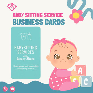 Cartão De Visita Babysitting Services no Jersey Shore Sweet