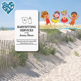 Cartão De Visita Babysitting Services no Jersey Shore White