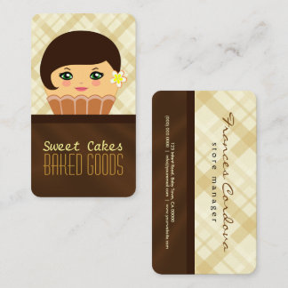 Cartão De Visita Bactéria Cupcake Castanho-Chocolate