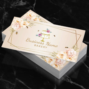 Cartão De Visita Bactéria Pastoreal Flor de Pearl e Abelhas Doce B