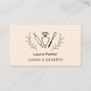 Cartão De Visita Bag Whisk Baking Cupcake Pastelaria Busin
