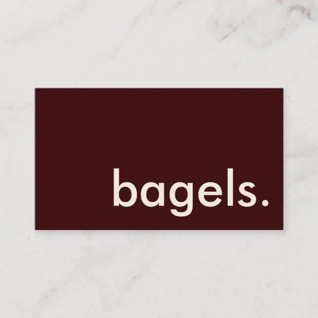 Cartão De Visita bagels. (cor personalizável) (Frente)