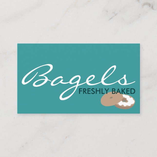 Cartão De Visita BAGELS cozidos recentemente. (cor customizável) (Frente)