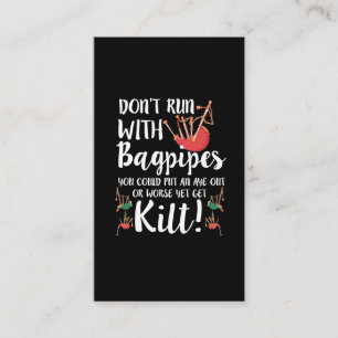 Cartão De Visita Bagpipe Citação Kilt Music Scotland Bagpiping Hu
