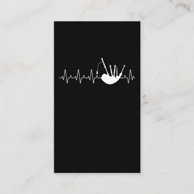 Cartão De Visita Bagpipe Hearbeat Musical Bagpipe Player (Frente)