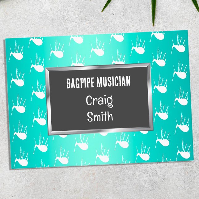 Cartão De Visita Bagpiper Musico (Bagpiper Musician Cards)