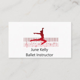 Cartão De Visita Bailarino de ballet em um teclado
