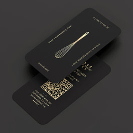 Cartão De Visita Baker Dourado preto do Monograma Moderno
