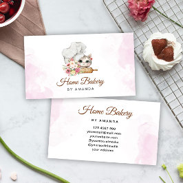 Cartão De Visita Bakery Chef Kitten