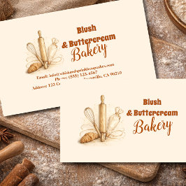 Cartão De Visita Bakery Logo Pastry Shop Branding