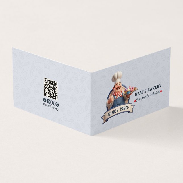 Cartão De Visita Bakery Store Pastry Chef Dessert Cake Baker Detail (Exterior)