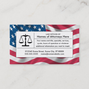 Cartão De Visita balança da justiça americana